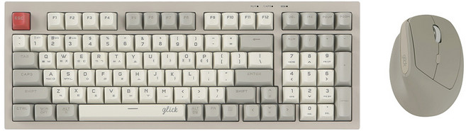 지클릭커 오피스프로 사일런스 무소음 무선 블루투스 98키 키보드 버티컬 마우스 세트, 레트로, WMK600 98키, 일반형