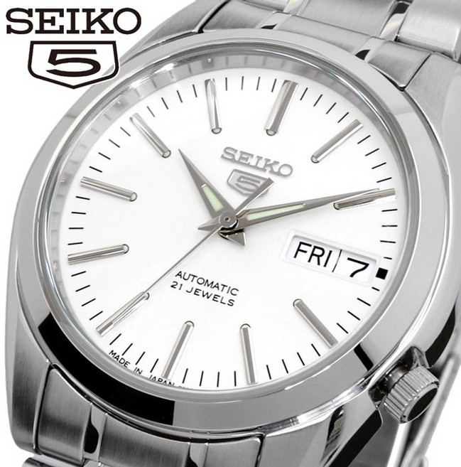 세이코 5 오토매틱 남성 메탈 시계 SNKL41J1