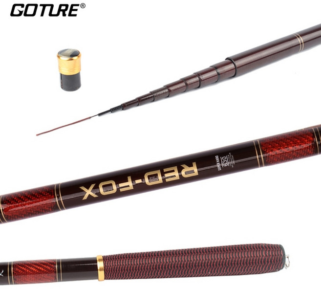 문어낚시대 문어전용낚시대 goture red fox 3.0-7.2m 스트림 낚싯대 탄소 섬유 텔레스코픽 낚싯대 초경량 잉어 낚싯대 텐카라 로드 태클, 3.0m, 협력사