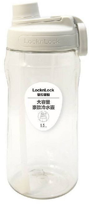 樂扣樂扣 大容量冷水壺 1.5L 附吸管, 1個, HAP941SLGRY米灰色
