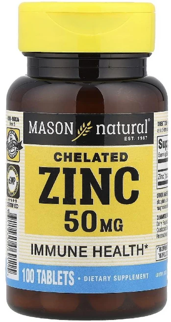 매이슨내추럴 킬레이트화 아연 징크 Zinc 50mg 타블렛 100정, 1개 - 쿠팡