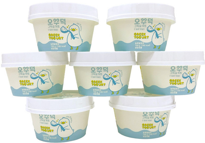 밀팜 오꾸덕 떠먹는 무가당 그릭요거트 수제 플레인 유산균 농후발효유, 100g, 7개