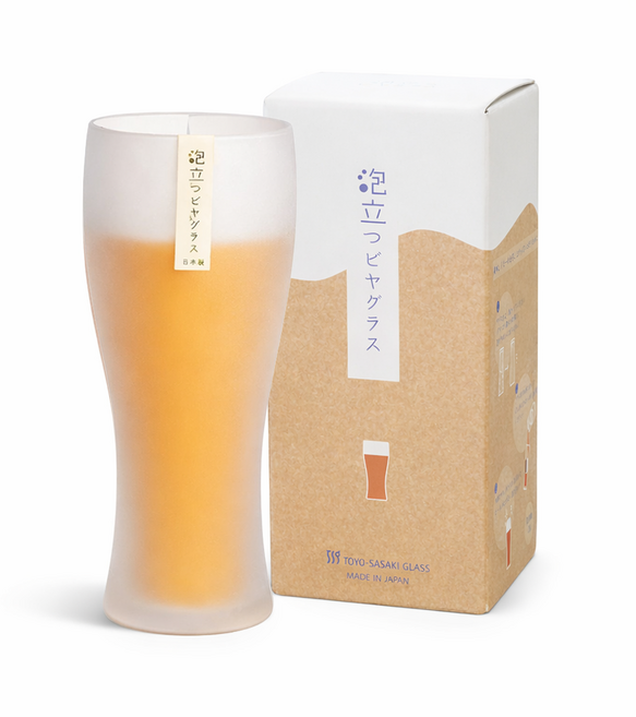 도요사사키 아와다치 불투명 거품 맥주잔 일본 비어 텀블러 글라스 360ml, 1개