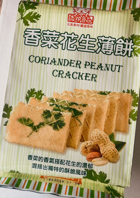 元氣食品 香菜花生薄餅, 340g, 1個