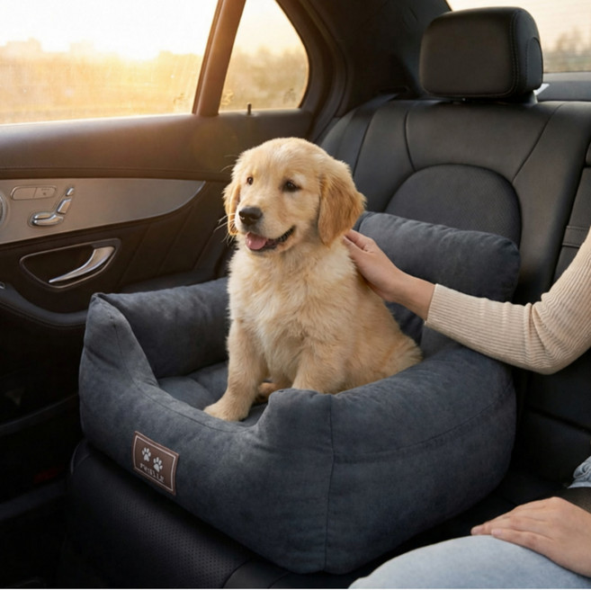 에코스윗 강아지 차량용 카시트 뒷좌석 애견카시트, 1개, 그레이