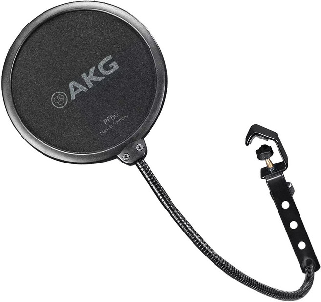 AKG PF80 / PF-80 / 팝필터 / PF 80 / Pop filter / 음성 녹음 마이크와 함께 사용하기위한 범용 팝 필터 / 팝스크린 / 바람소리 파열음 팝핑 제거