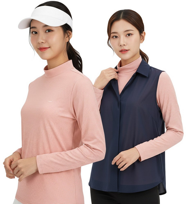 아소트 여성 쿨링 반목티 기능성 긴팔 스포츠 골프웨어 등산 작업복 이너 티셔츠