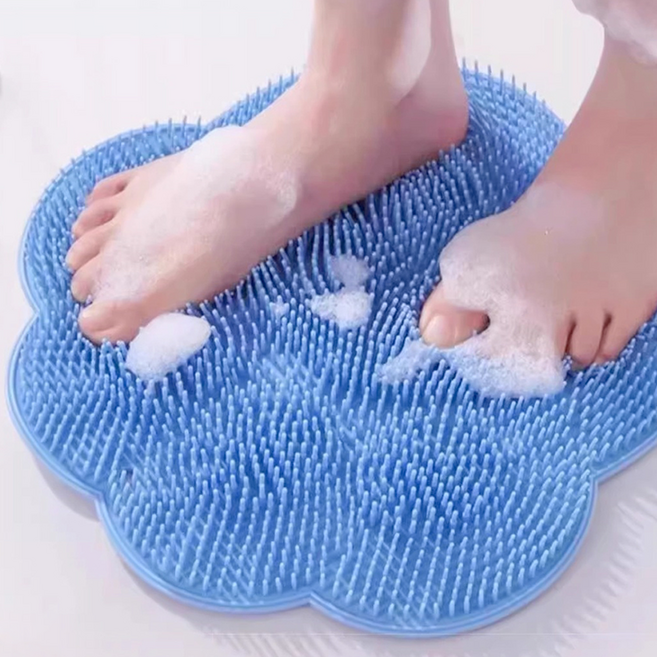 오브솔 발세척 풋 브러쉬 논슬립 실리콘 매트, 100g, 1개, 1개입, 블루