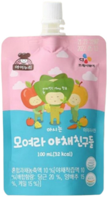 아이누리 마시는 모여라 야채친구들 주스, 100ml, 25개