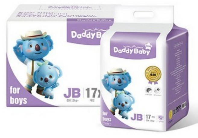 대디베이비 골드 팬티형 기저귀 남아용 점보(12kg~), 점보형(2XL), 340매