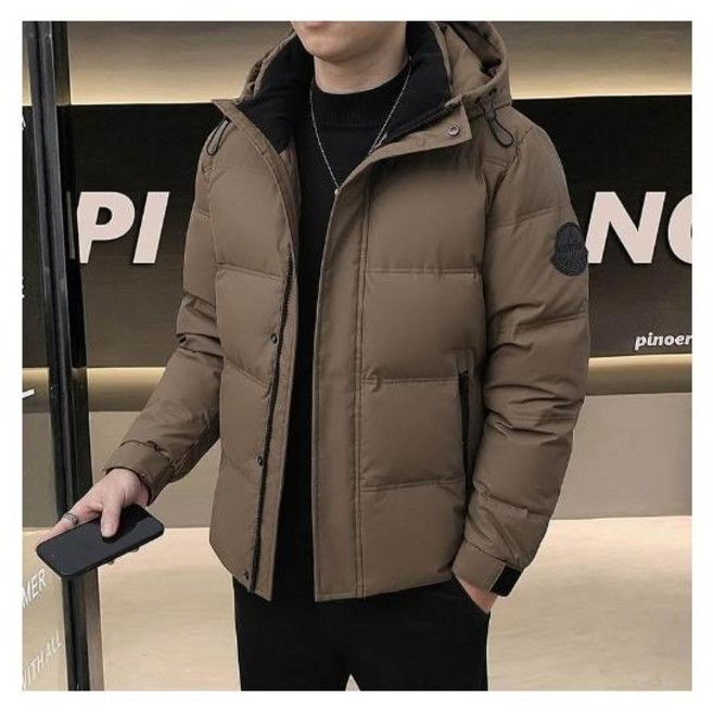 羽絨外套男 90%白鴨絨加絨加厚連帽 冬季防寒防風防水 雪地滑雪服鎖溫舒適蓬鬆登山外套