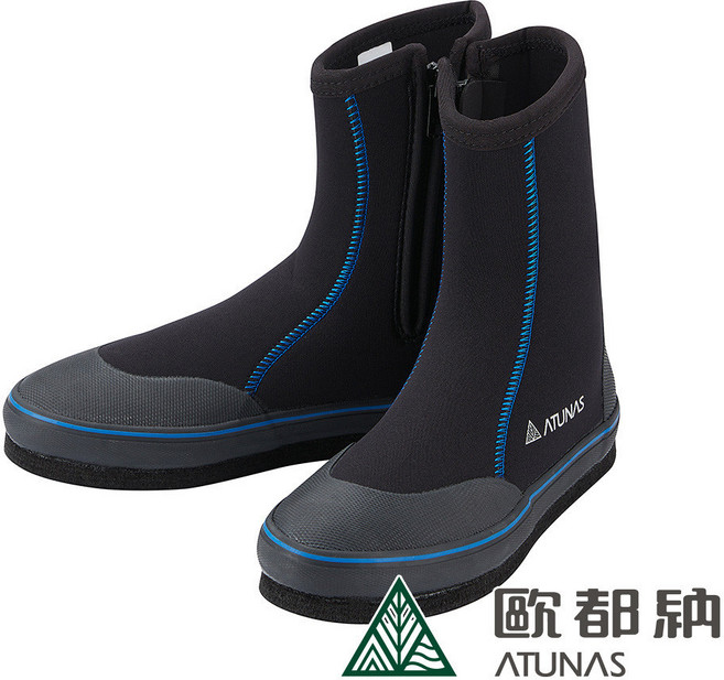 ATUNAS 歐都納 長筒毛氈溯溪鞋 黑/藍