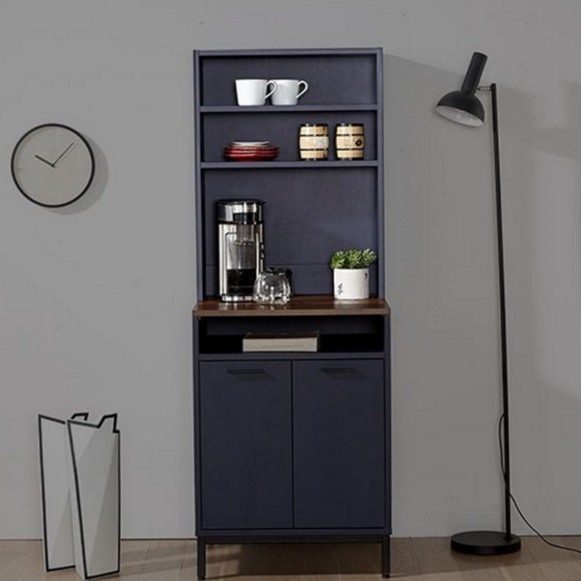 주방 수납장 홈카페장 상부장 그릇장 주방 선반장 싱크대 다용도 베이킹 캐비닛 다릿발 선반형 진열장 가구, 그레이