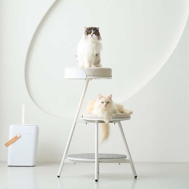 DUIT 미니 캣타워 3단, 화이트, 1개