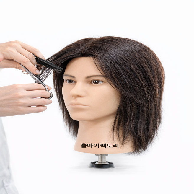 올바이팩토리 인모% 미용 마네킹 연습용 통가발, 1개, 블랙02