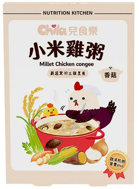 Chila 兒食樂 小米雞粥 昆布口味 300g/2入, 1個, 香菇_正效