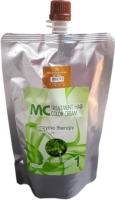 MC헤나 염색 트리트먼트 칼라크림, 1개, 7G 짙은 황갈색 - 쿠팡