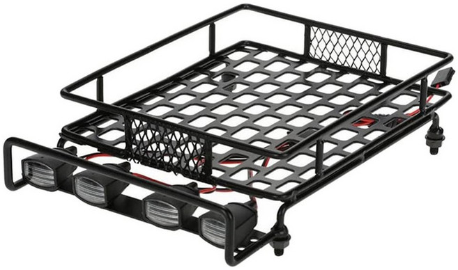 알루미늄 합금 수하물 랙 LED 라이트 바 랭글러 타미야 CC01 축 SCX10 용 자동차 지붕, [01] Black, 01 Black, 1개