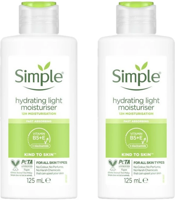 심플 하이드레이팅 라이트 모이스처라이저 Simple Light Moisturiser Hydrating, 2개, 125ml - 쿠팡