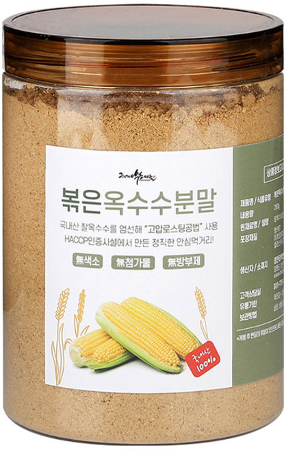 볶은 옥수수 분말 250g 옥수수가루 찰옥수수쌀 분말 콘가루 파우더 제빵, 1개