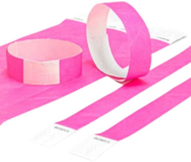 방수재질 질긴 밴딩팔찌 입장권 표식 팔찌 밴드 10개 핫핑크