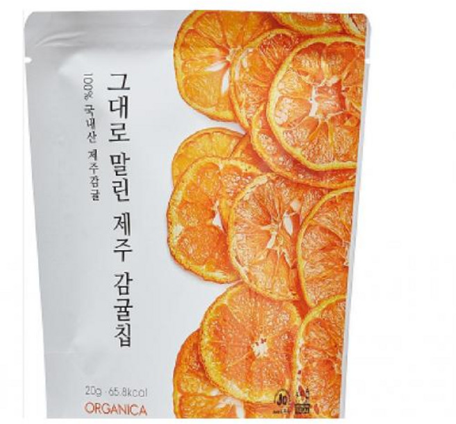 그대로말린제주감귤칩 올가니카, 8개, 20g