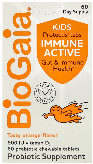 바이오가이아 유산균 비타민d 이뮨액티브 오렌지 60츄어블정, 60정, 1개