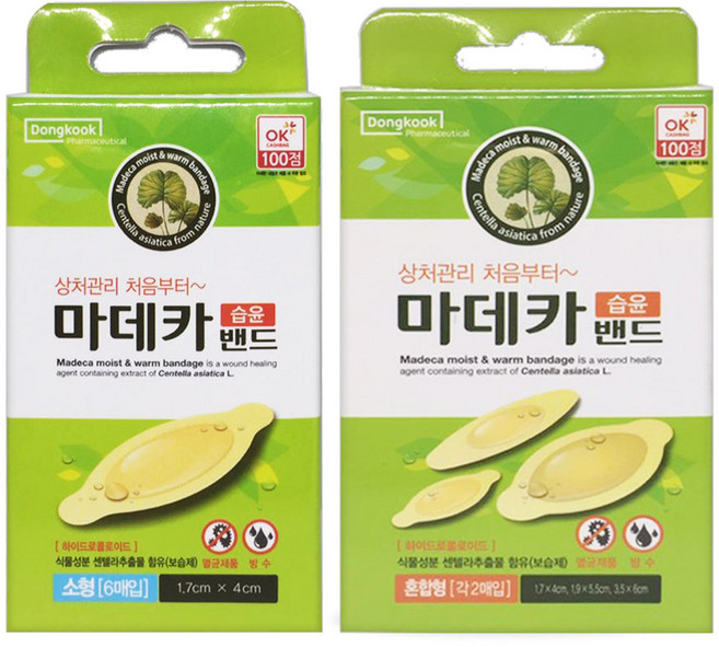 동국제약 마데카습윤밴드 소형 6매입X1개 + 혼합형 6매입X1개, 1세트, 1개입