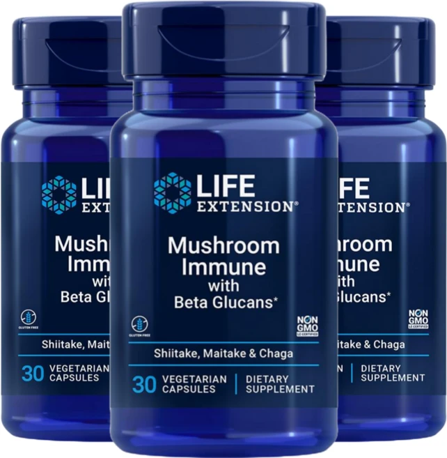 라이프 익스텐션 머쉬룸 이뮨 위드 베타 글루칸, 3개, 30정 - 쿠팡