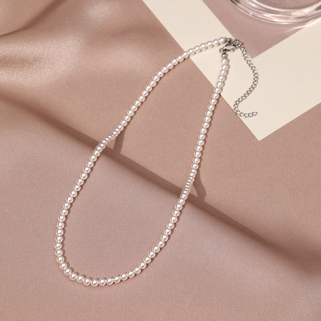 FANSYLI 4mm 6mm 8mm 10mm 모조 진주 목걸이 초커 목걸이 고퀄리티 고광택 목걸이 0602K13