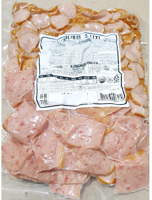 슬라이스 부대찌개용햄 1000g 자른 소세지 찌게 벌크, 1개, 1kg