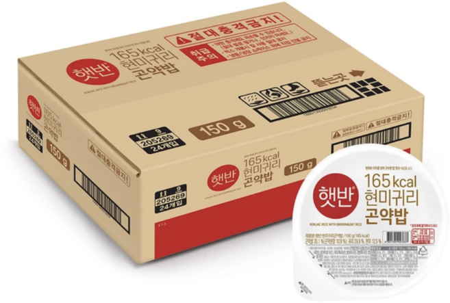 CJ제일제당 햇반 현미 귀리 곤약밥 150g, 3.6kg, 1박스