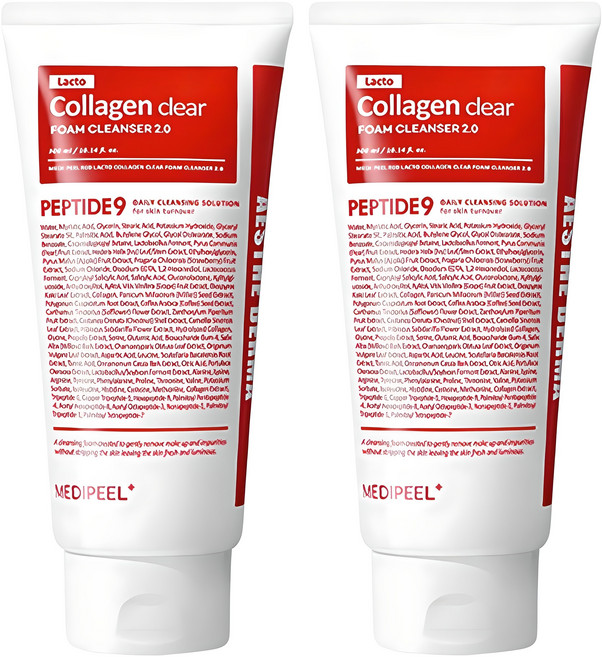 메디필 레드 락토 콜라겐 클리어 폼 클렌저 2.0, 120ml, 2개