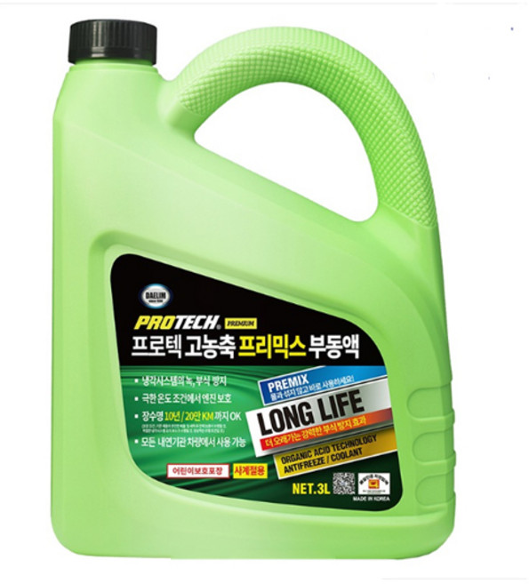 프로텍 물없이 바로 쓰는 녹방지 기능 고농축 부동액 첨가제 냉각수/부동액, 1개, 3L