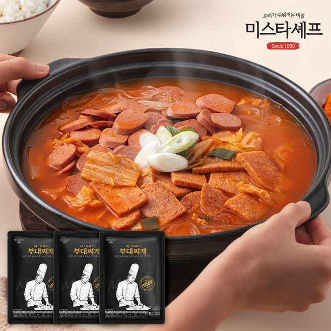 미스타셰프 부대찌개 600g 3팩, 3개