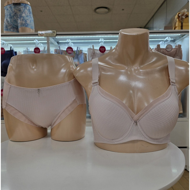 [수비비안] 여성 인견 자카드 브라 편안한 풀사이드컵 와이어 브래지어 BR9009