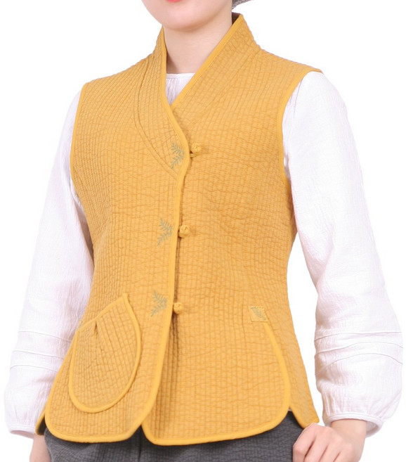 만덕몰 겨울용 면 누비 가든 자수 조끼 개량 생활한복 절복 법복