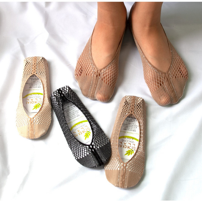 국산 인견덧신 5켤레 망사양말 여성덧신 시스루 레이스