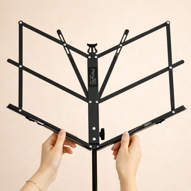 플론다 경량 휴대용 접이식 악보 보면대, 1개, 블랙