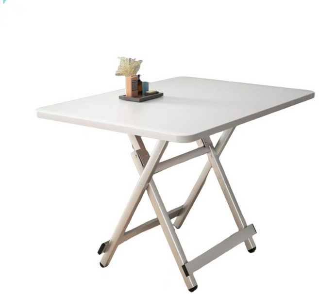 折疊桌 簡易家用宿舍寫字桌 便攜小方桌 X型結構穩固設計, 升级云朵白+烤漆双杠+方管稳腿,发单独桌腿