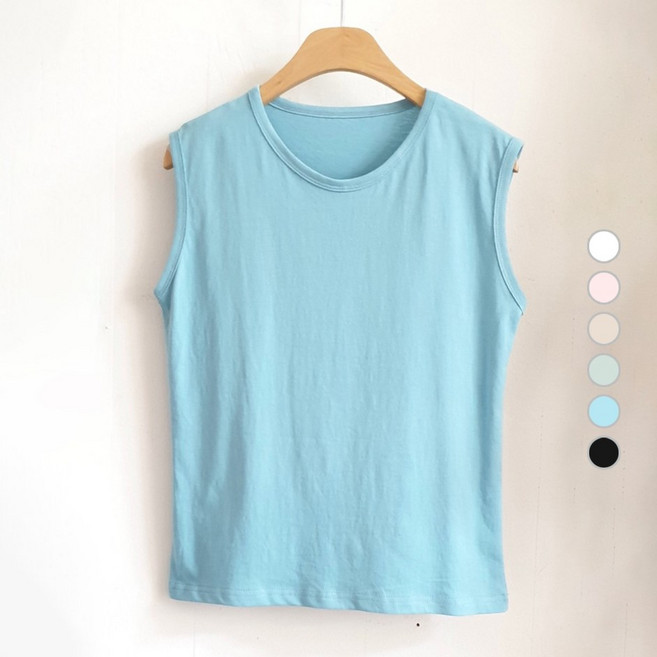 여름 바이오 랍바 나시 면 티셔츠 6color