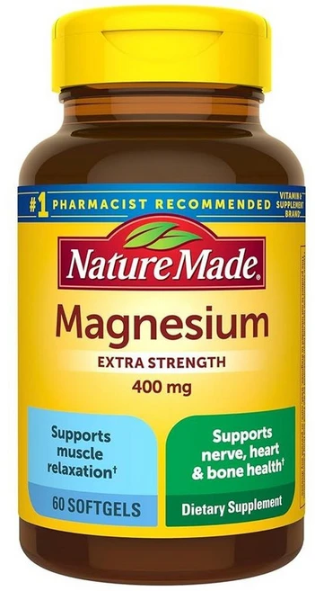 네이처메이드 마그네슘 엑스트라 스트렝스 400mg 소프트젤 60정, 1개 - 쿠팡