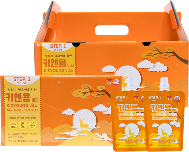 몸엔용 키엔용 비타 맛있는 어린이 녹용, 80ml, 30개