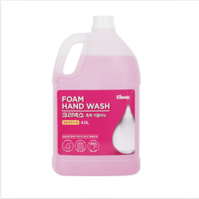 크리넥스 촉촉 거품비누 벚꽃파우더향 리필 4L, 1개