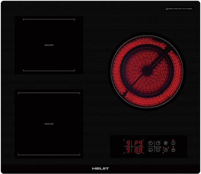 굿플러스 3구 하이브리드 (2구인덕션+1구하이라이트) 빌트인 전기레인지 AE-300BA, AE-300BA 전기레인지