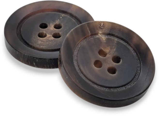 동대문단추나라 소뿔단추 라인테 시리즈, 6개, P2 - 28번 밤색 라인테/18mm