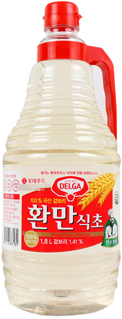 롯데환만식초 1.8리터 새콤한 양조식초 초절임 요리용, 1개, 1.8L