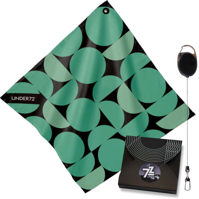 언더72 골프타올 릴와이어 클립형 세트 극세사 파크골프 겸용 선물용, 1세트, T44_풀앤하프그린