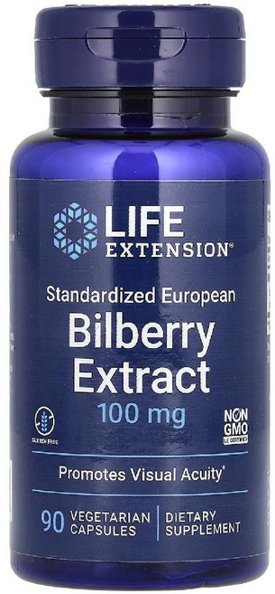 라이프익스텐션 빌베리 추출물 100mg 유러피안 캡슐 90정, 1개