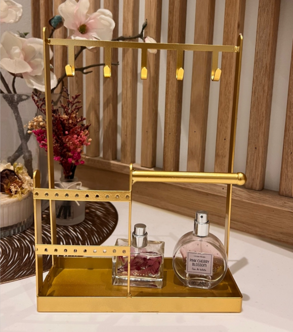 아가토스 럭셔리 악세사리 거치대 주얼리 진열대 향수보관함, 골드, 1개